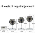 8-inch Portable Folding Telescopic Fan Can Shake Head with Timing & Remote Control(White 6000  mAh)