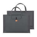 15.4/16 inch Elastic Button Laptop Waterproof PU Handbag(Grey)