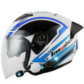 KUQIBAO Motorcycle Smart Bluetooth Sun Protection Double Lens Safety Helmet, Size: M(White Phanto...