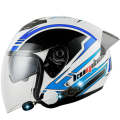 KUQIBAO Motorcycle Smart Bluetooth Sun Protection Double Lens Safety Helmet, Size: M(White Phanto...