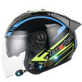 KUQIBAO Motorcycle Smart Bluetooth Sun Protection Double Lens Safety Helmet, Size: XXL(Bright Bla...
