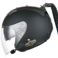KUQIBAO Motorcycle Bluetooth Headset Double Lens Helmet With Braid, Size: M(Scrub Black)