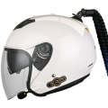 KUQIBAO Motorcycle Bluetooth Headset Double Lens Helmet With Braid, Size: XXL(White)