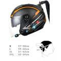 KUQIBAO Motorcycle Bluetooth Headset Double Lens Helmet With Braid, Size: M(Bright Black)