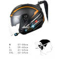 KUQIBAO Motorcycle Bluetooth Headset Double Lens Helmet With Braid, Size: XL(Bright Black Phantom...