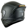 KUQIBAO Motorcycle Dual Lens Anti-Fog Helmet With LED Light, Size: L(Matte Black)