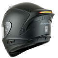 KUQIBAO Motorcycle Dual Lens Anti-Fog Helmet With LED Light, Size: XL(Matte Black)