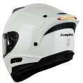KUQIBAO Motorcycle Dual Lens Anti-Fog Helmet With LED Light, Size: XL(White)