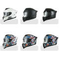 KUQIBAO Motorcycle Dual Lens Anti-Fog Helmet With LED Light, Size: XXL(Shiny Black)