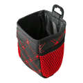 2pcs Car Air Outlet Sundries Storage Bag With Net Pocket(Red Line)