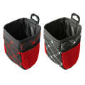 2pcs Car Air Outlet Sundries Storage Bag With Net Pocket(White Line)