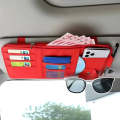 Car Sun Visor Decorative Storage Bill Glasses Holder, Color: Red With Zipper