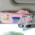Car Sun Visor Decorative Storage Bill Glasses Holder, Color: Pink With Zipper