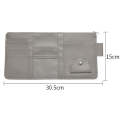 Car Sun Visor Decorative Storage Bill Glasses Holder, Color: Beige With 2 Zipper