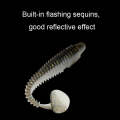 50pcs Threaded T-Tail Two Color Soft Baits Lures, Size: 6.5cm(White Transparent)