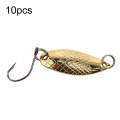 10pcs 2g Mesh Single Hook Spoon Type Horse Mouth Melon Sequins False Lures Fishing Lures(Gold)