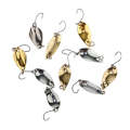 10pcs 5g  Single Hook Spoon Type Horse Mouth Melon Sequins False Lures Fishing Lures(Gold)