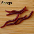 5bags 200pcs/bag 3.5cm Fishy Red Earthworm Fake Bait Luminous Fish Lure(Red)