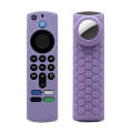 2pcs Remote Control Case For Amazon Fire TV Stick 2021 ALEXA 3rd Gen With Airtag Holder(Purple)