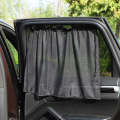 2pcs Car Curtain Sun Protection Mesh Suction Cup Sunshade(Black)