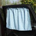 Car Heat Insulation Blackout Cartoon Cotton Sunshade(Blue Flower)