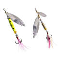 5pcs Rotation Luya Sequins Willow Leaf Feather Bait, Style: Copper Pendant Futaba 10g