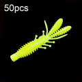 50pcs Small Reverse Threaded Floating Inverted Shrimp Bait(Yellow)