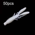 50pcs Small Reverse Threaded Floating Inverted Shrimp Bait(White)