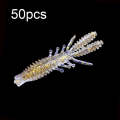 50pcs Small Reverse Threaded Floating Inverted Shrimp Bait(Flash Gold)