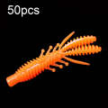 50pcs Large Reverse Threaded Floating Inverted Shrimp Bait(Orange)
