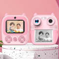1080P Instant Print Camera 2.8-inch IPS Screen Front and Rear Dual Lens Kids Camera, Spec: Pink+3...