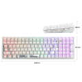 100 Keys Customized Gaming Wired Mechanical Keyboard Transparent Keycap Red Shaft (White)