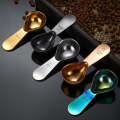 30ml 304 Stainless Steel Thickened Coffee Spoon With Scale Measuring Bean Spoon, Color: Black