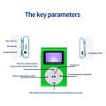 Mini Lavalier Metal MP3 Music Player with Screen, Style: with Earphone+Cable(Green)