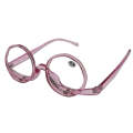 Makeup Magnifying Glass Presbyopic Glasses Flip Swivel Reading Glasses, Degree: +100(Violet Pink)