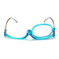 Makeup Presbyopic Glasses Monolithic Reading Glass Magnifying Glass, Degree: +100(Light Blue)