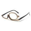 Makeup Presbyopic Glasses Monolithic Reading Glass Magnifying Glass, Degree: +300(Tea Color)