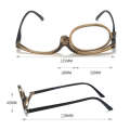 Makeup Presbyopic Glasses Monolithic Reading Glass Magnifying Glass, Degree: +300(Tea Color)