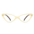 Street Stall Triangular Cat Eye Presbyopic Glasses, Degree: +100(Light Yellow)