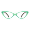 Street Stall Triangular Cat Eye Presbyopic Glasses, Degree: +250(Light Green)