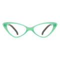 Street Stall Triangular Cat Eye Presbyopic Glasses, Degree: +300(Light Green)