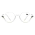 Diamond Studded Cat Eye Presbyopic Glasses Half-frame Fish-filament Glasses Unisex, Degree: 150(T...