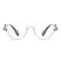 Diamond Studded Cat Eye Presbyopic Glasses Half-frame Fish-filament Glasses Unisex, Degree: +250(...