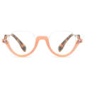 Diamond Studded Cat Eye Presbyopic Glasses Half-frame Fish-filament Glasses Unisex, Degree: +300(...