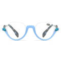 Diamond Studded Cat Eye Presbyopic Glasses Half-frame Fish-filament Glasses Unisex, Degree: +300(...