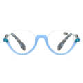 Diamond Studded Cat Eye Presbyopic Glasses Half-frame Fish-filament Glasses Unisex, Degree: +350(...