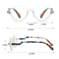 Diamond Studded Cat Eye Presbyopic Glasses Half-frame Fish-filament Glasses Unisex, Degree: +100(...