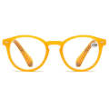 Retro Flexible Durable Portability HD Presbyopic Glasses +100(Yellow)