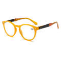 Retro Flexible Durable Portability HD Presbyopic Glasses +150(Yellow)