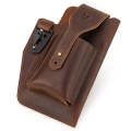 HUMERPAUL Retro Keychain Wears Belt Leather Mobile Phone Bag Men Waist Bag(Coffee)